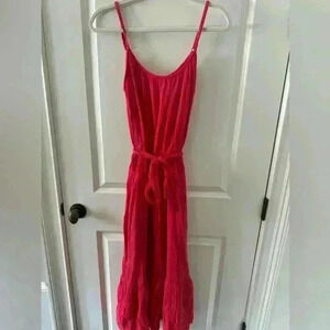Socialite Pink Spaghetti Strap Dress ~ 100% Cotton ~ M